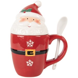 Clayre & Eef 6CEMU0218 Taza con tapa y cuchara 300ml