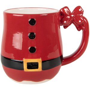 Clayre & Eef 6CEMU0219 Taza 13x9x11 cm 400 ml Rojo Negro
