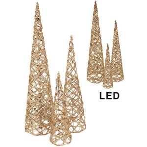 Clayre & Eef 50827 Juego de Conos Decorativos LED...