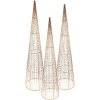 Clayre & Eef 50828 Juego de 3 Conos Decorativos LED Ø20x80/16x60/11x40cm