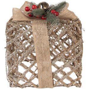 Clayre & Eef 66308 Decoración Regalo LED Juego de 3 Dorado