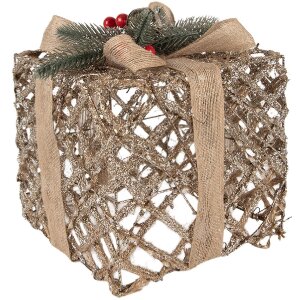 Clayre & Eef 66308 Decoración Regalo LED Juego de 3 Dorado
