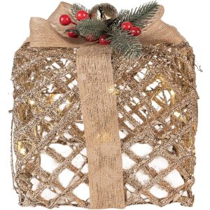 Clayre & Eef 66308 Decoración Regalo LED Juego de 3 Dorado