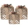 Clayre & Eef 66308 Decoración Regalo LED Juego de 3 Dorado
