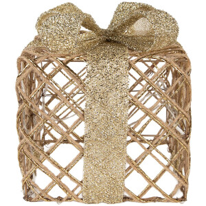 Clayre & Eef 66311 Decoración Regalo LED Set de 3 Dorado