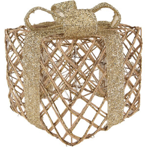 Clayre & Eef 66311 Decoración Regalo LED Set de 3 Dorado
