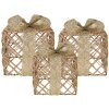 Clayre & Eef 66311 Decoración Regalo LED Set de 3 Dorado