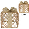Clayre & Eef 66311 Decoración Regalo LED Set de 3 Dorado