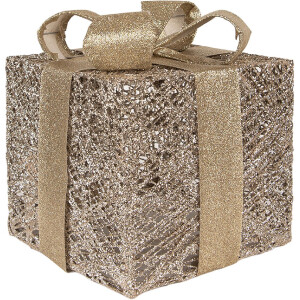 Clayre & Eef 66312 Decoración Regalo LED Juego de 3 Dorado