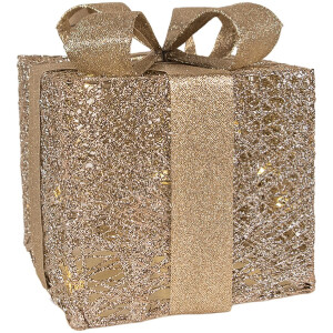 Clayre & Eef 66312 Decoración Regalo LED Juego de 3 Dorado