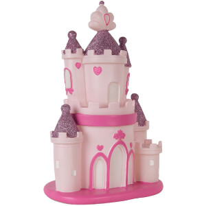 Clayre & Eef 6LMP803 Luz Nocturna Castillo LED 23x16x35 cm Rosa Violeta