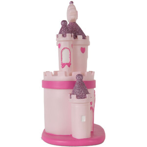 Clayre & Eef 6LMP803 Luz Nocturna Castillo LED 23x16x35 cm Rosa Violeta