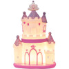 Clayre & Eef 6LMP803 Luz Nocturna Castillo LED 23x16x35 cm Rosa Violeta