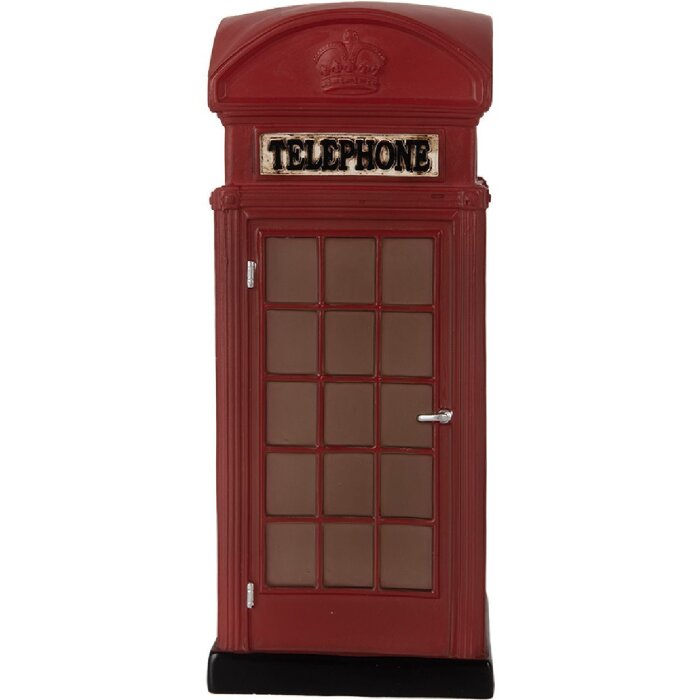 Clayre & Eef 6LMP813 Luz Nocturna Cabina Telefónica LED 10x10x23 cm Rojo-Marrón