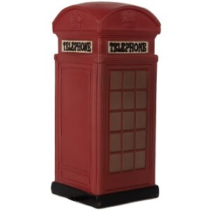 Clayre & Eef 6LMP813 Luz Nocturna Cabina Telefónica LED 10x10x23 cm Rojo-Marrón