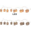 Clayre & Eef 6LMP817 Cadena de luces decorativa Casas 10 Luces LED 150cm