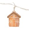 Clayre & Eef 6LMP817 Cadena de luces decorativa Casas 10 Luces LED 150cm