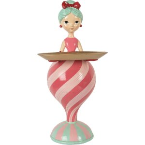 Clayre & Eef Decoración Niño con Cuenco Rosa Verde 22x20x46 cm