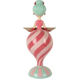 Clayre & Eef Decoración Niño con Cuenco Rosa Verde 22x20x46 cm