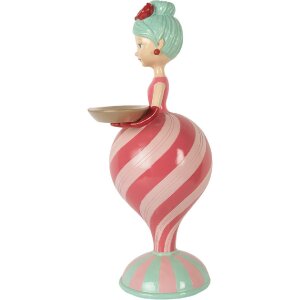 Clayre & Eef Decoración Niño con Cuenco Rosa Verde 22x20x46 cm
