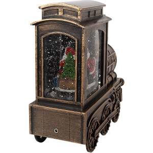 Clayre & Eef 66413 Decoración Locomotora con Papá Noel 20x9x21 cm / 3xAA