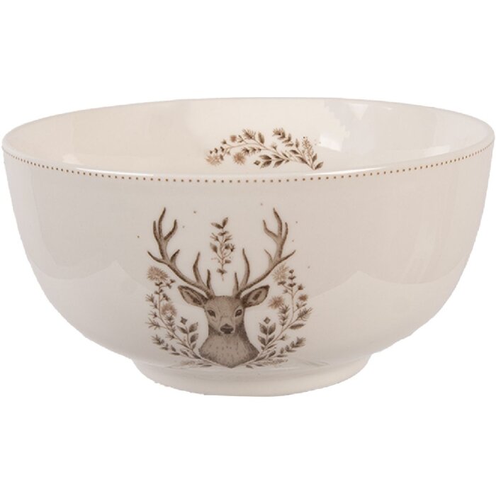 Clayre & Eef Cuenco Ø 14x7 cm 500 ml Beige-Marrón