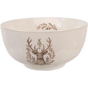 Clayre & Eef Cuenco Ø 14x7 cm 500 ml Beige-Marrón