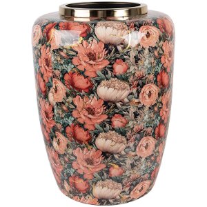 Clayre & Eef 66376 Jarron decorativo Ø 33x44 cm Verde Rosa