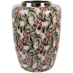 Clayre & Eef 66377 Florero decorativo Gris-Rosa 33x44 cm