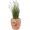 Clayre & Eef 66378 Decoración Jarrón Ø 33x36 cm Beige-Naranja