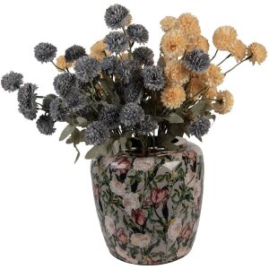 Clayre & Eef 66380 Decoración Florero Gris Rosa 25x25 cm