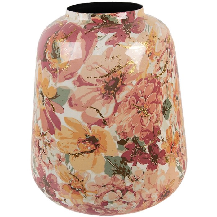 Clayre & Eef 66385 Decoración Jarron Rosa Gris 35x52 cm