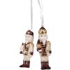 Clayre & Eef 6CE2261 Adorno Colgante Cascanueces Set de 2 Beige/Rojo