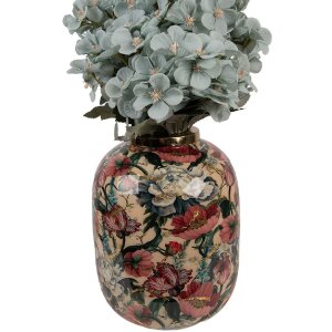 Clayre & Eef 66390 Decoración Jarron Ø 17x22 cm Beige-Rosa
