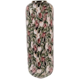 Clayre & Eef 66391 Decoración Jarron Gris-Rosa Ø 25x70 cm