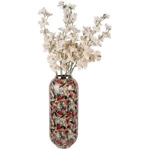 Clayre & Eef 66393 Jarron Decorativo Ø 21x50 cm Beige Rosado