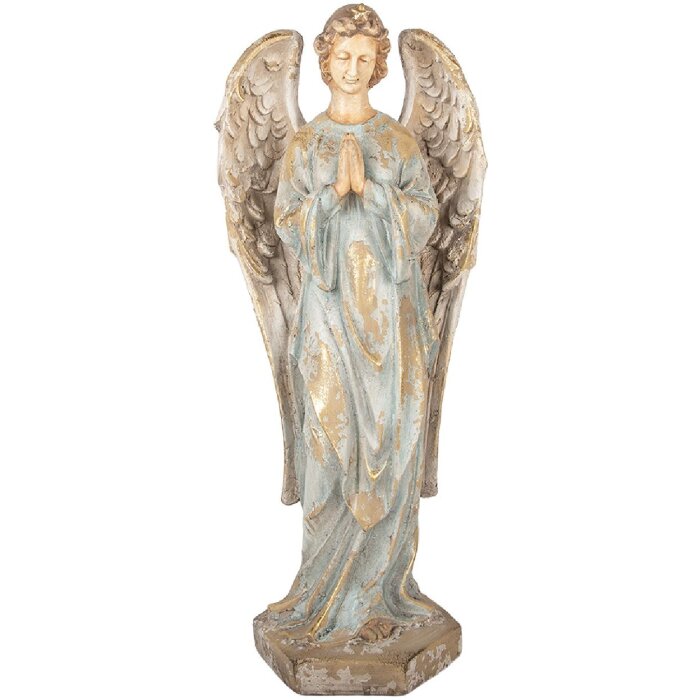 Clayre & Eef 5MG0082 Ángel Decorativo 28x20x70 cm Beige/Gris