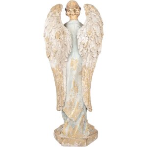Clayre & Eef 5MG0082 Ángel Decorativo 28x20x70 cm Beige/Gris