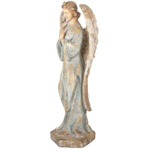 Clayre & Eef 5MG0082 Ángel Decorativo 28x20x70 cm Beige/Gris
