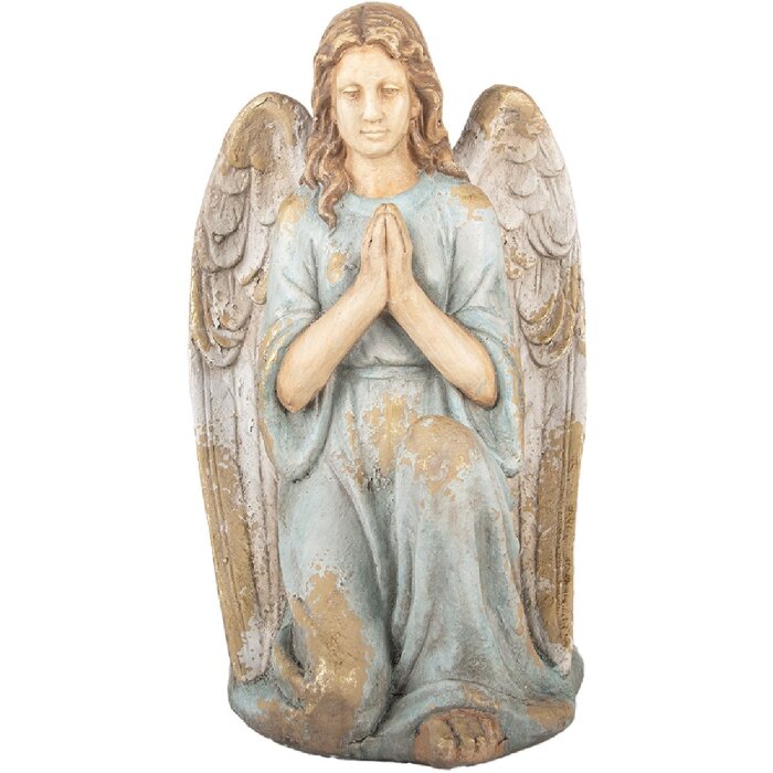 Clayre & Eef Decoración Ángel 34x36x55 cm Beige-Azul