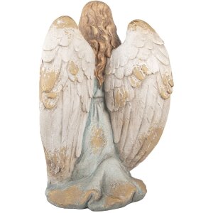 Clayre & Eef Decoración Ángel 34x36x55 cm Beige-Azul