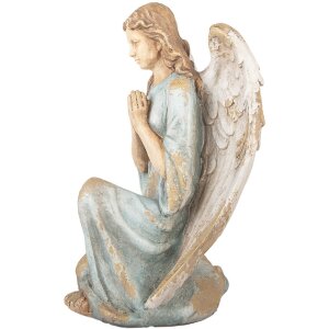 Clayre & Eef Decoración Ángel 34x36x55 cm Beige-Azul