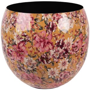 Clayre & Eef 66387 Jarron Decorativo Ø 28x25 cm Amarillo Rosa