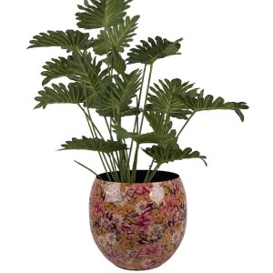 Clayre & Eef 66387 Jarron Decorativo Ø 28x25 cm Amarillo Rosa