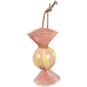 Clayre & Eef 6Y5928 Decoración Dulces 10x8x21 cm Rosa Amarillo