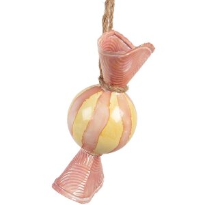 Clayre & Eef 6Y5928 Decoración Dulces 10x8x21 cm Rosa Amarillo