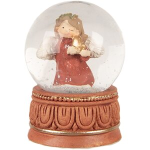 Clayre & Eef 66406 Bola de Nieve Ángel Rojo Marrón 5x7 cm