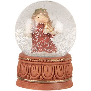 Clayre & Eef 66406 Bola de Nieve Ángel Rojo Marrón 5x7 cm