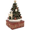 Clayre & Eef Caja de Música Árbol de Navidad Ø 11x19 cm