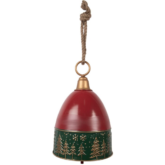 Clayre & Eef Campana decorativa Roja Verde Ø 26x38 cm